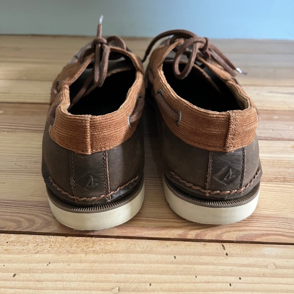 Sperry Top-Sider Mens Boat Shoes Leather Corduroy Brown Lace Up Casual Loafers‎ - Picture 5 of 11